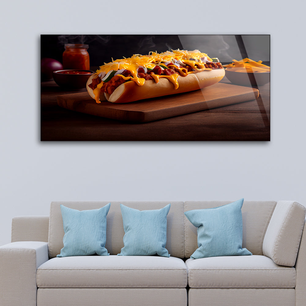 Grilled Beef Hot Dog with Ketchup: Snack Kitchen Art