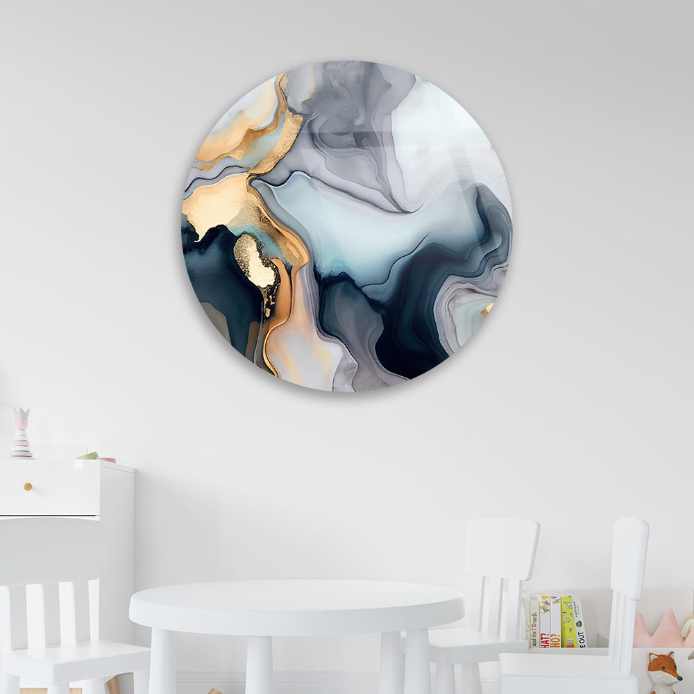 Luxe Marble Symphony Tempered Glass Art