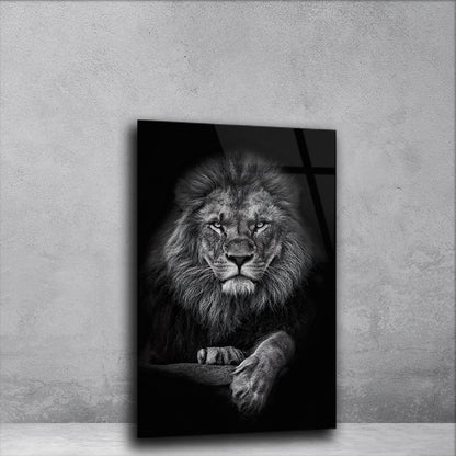 Jungle Sovereign: Lion - King of the Jungle on Tempered Glass