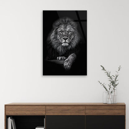 Jungle Sovereign: Lion - King of the Jungle on Tempered Glass