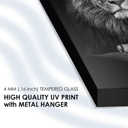 Jungle Sovereign: Lion - King of the Jungle on Tempered Glass