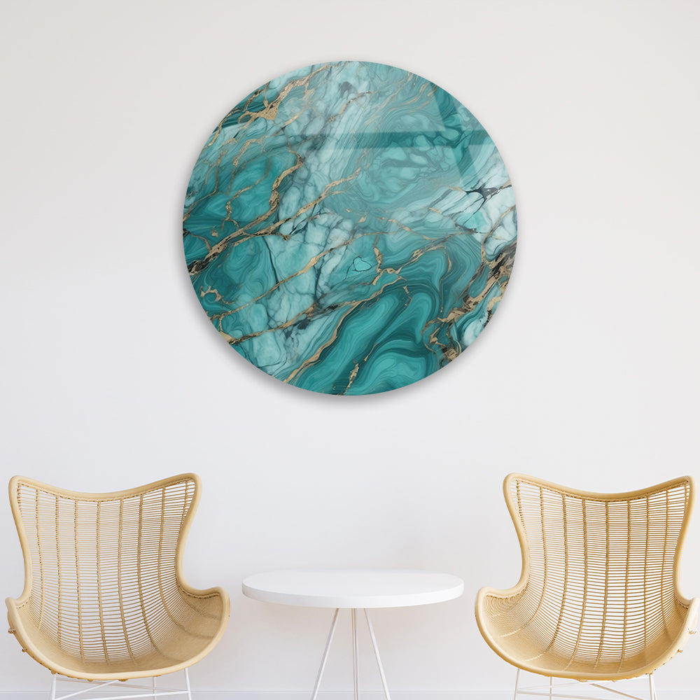 Gold Marble Touch Tempered Glass Wall Decor