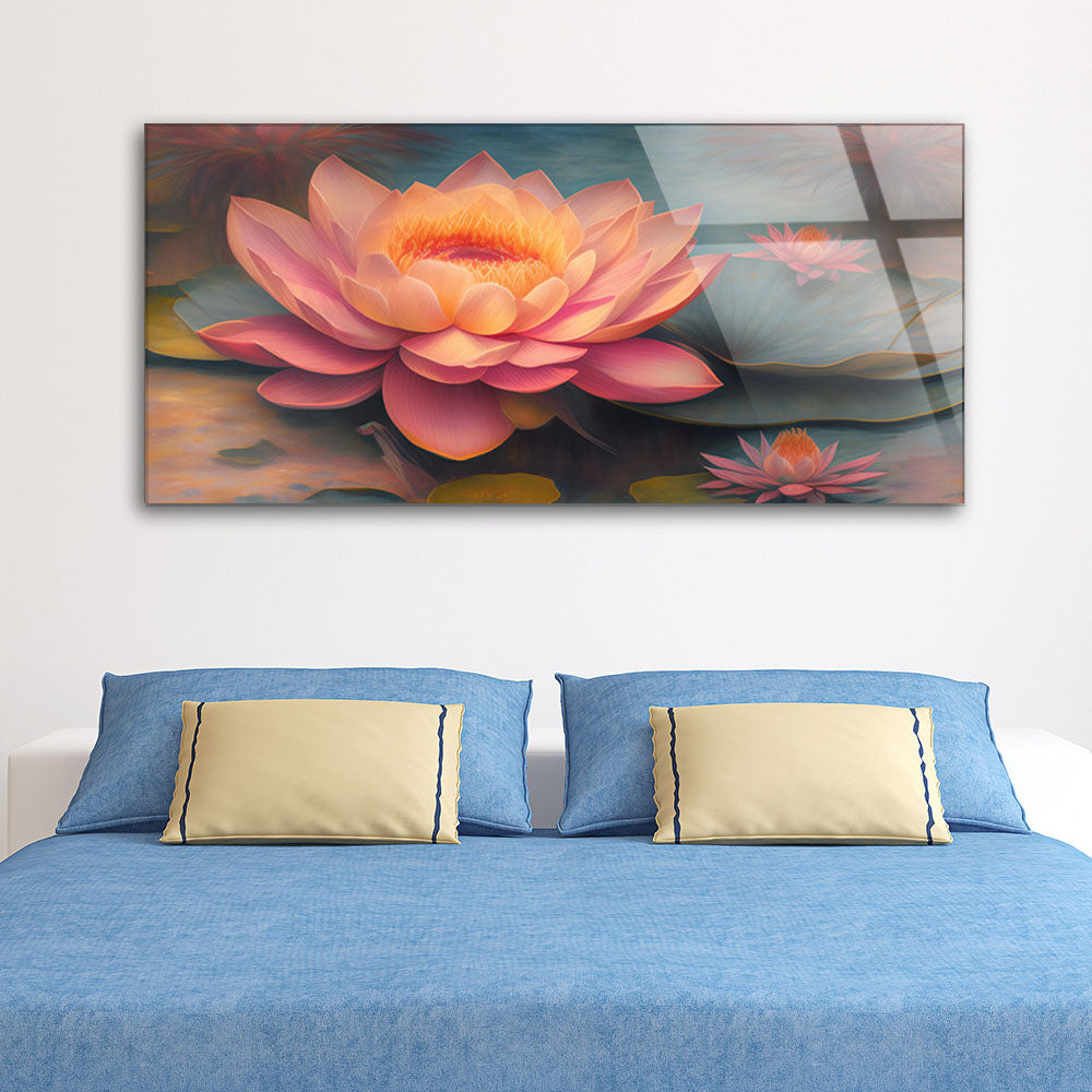 Pink Lotus Flower Painting: Symbolic Floral Art