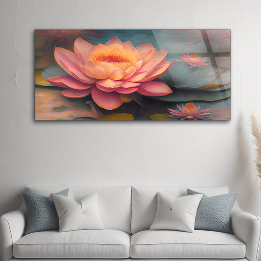 Pink Lotus Flower Painting: Symbolic Floral Art