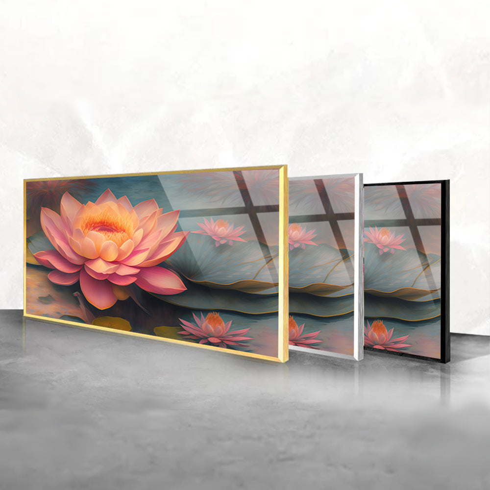 Pink Lotus Flower Painting: Symbolic Floral Art