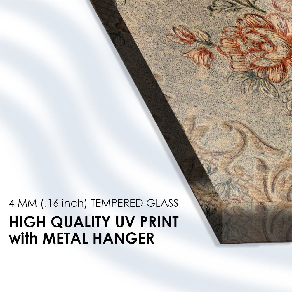 Vintage Victorian Splendor: Tempered Glass Abstract Art Collection