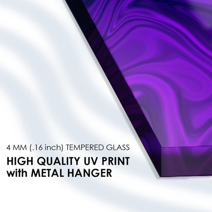 Multicolor Liquid Abstraction: Tempered Glass Artwork