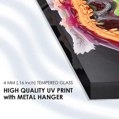 Colorful Fluid Symphony: Tempered Glass Painting Art