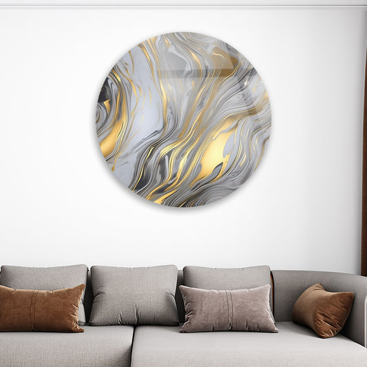 White Gold Marble Sheen Wall Art