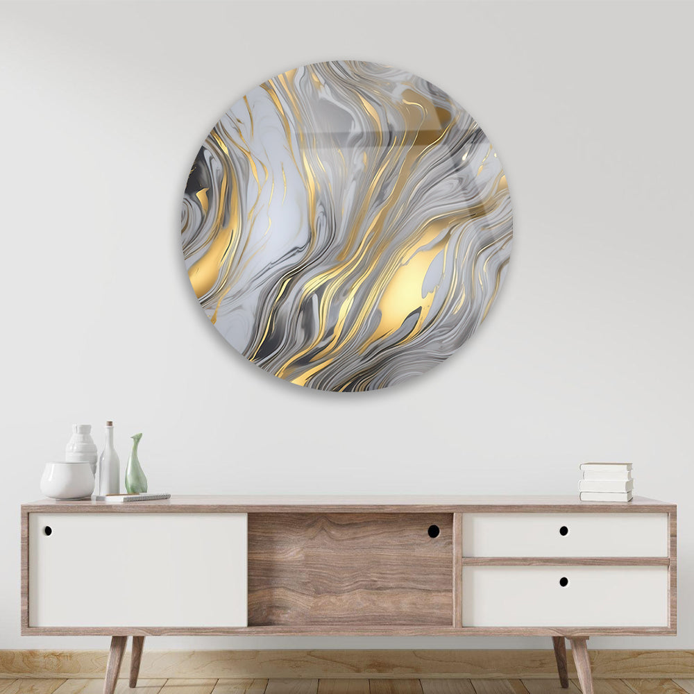 White Gold Marble Sheen Wall Art