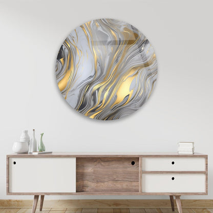 White Gold Marble Sheen Wall Art