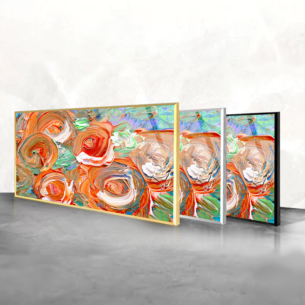 Abstract Color Burst: Tempered Glass Painting Art