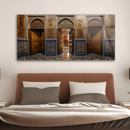 Luxurious Room Entry: Tempered Glass Door Art