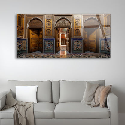 Luxurious Room Entry: Tempered Glass Door Art