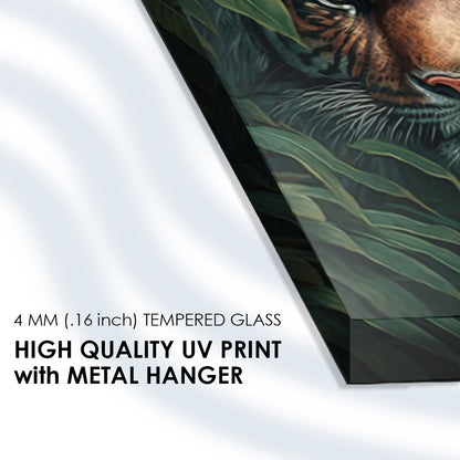 Tiger's Gaze: Tempered Glass Bengal Tiger Art