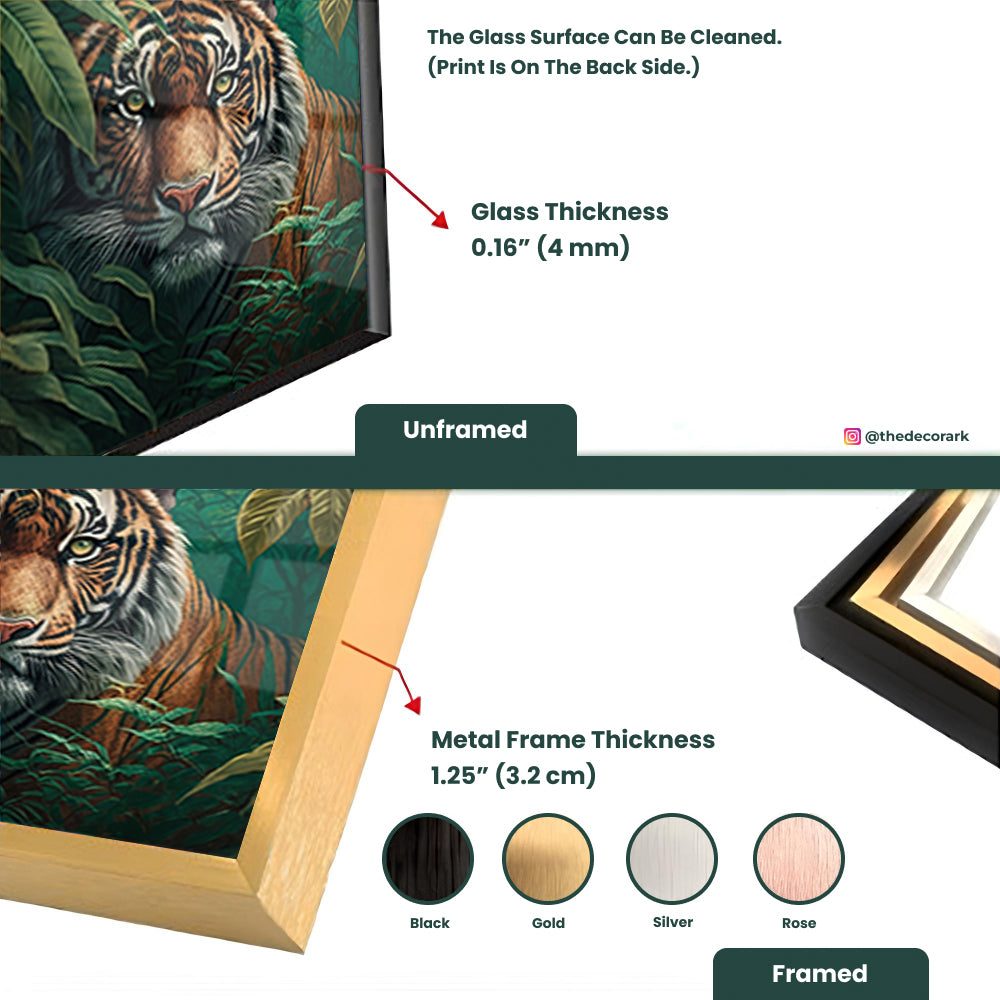 Tiger's Gaze: Tempered Glass Bengal Tiger Art