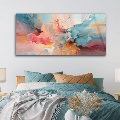 Colorful Abstract Melody: Tempered Glass Abstract Painting Art