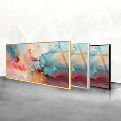 Colorful Abstract Melody: Tempered Glass Abstract Painting Art