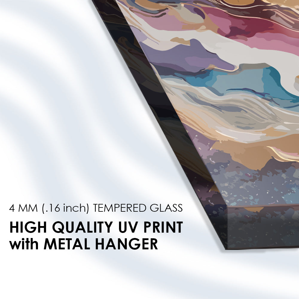 Multicolor Harmony: Tempered Glass Abstract Artistry