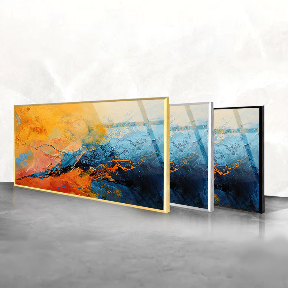 Interior Brilliance: Tempered Glass Paint Splashes Art