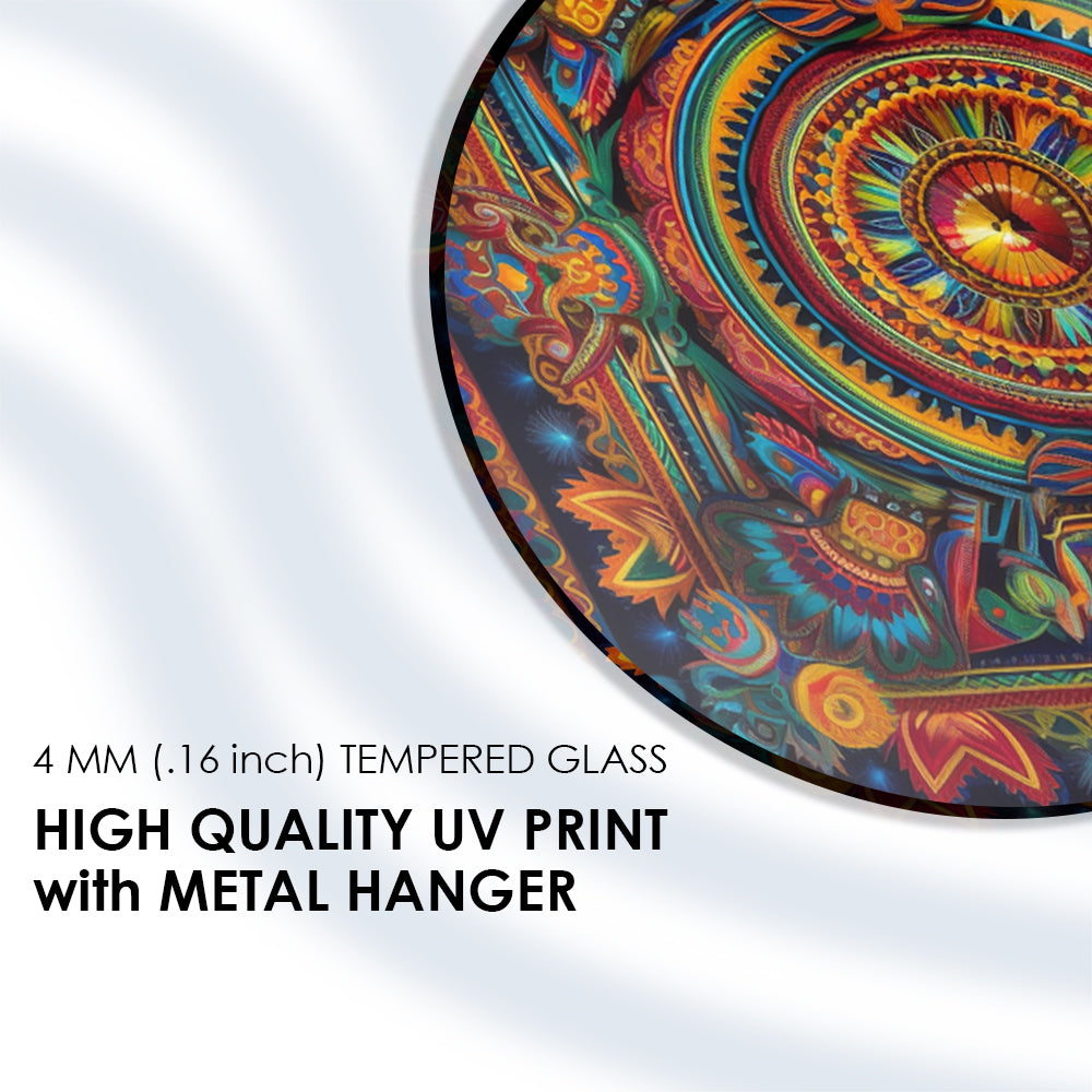 Mandala Color Twist Tempered Glass Decor