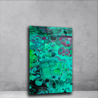 Azure Fluidity: Abstract Blue Fluid Textures on Glass Wall Decor