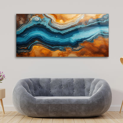 Volcanic Agate Closeup: Tempered Glass Texture Art