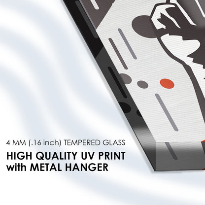 Raised Fist: Tempered Glass Artwork