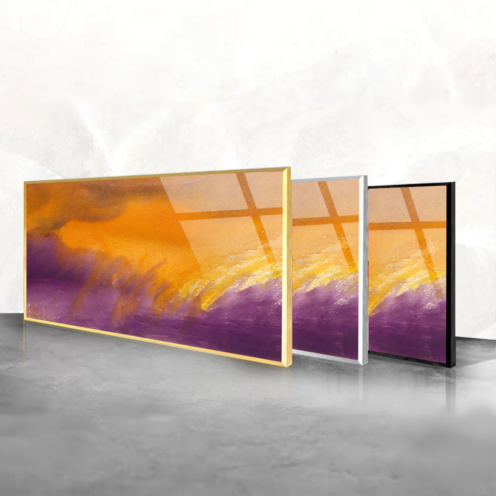 Vibrant Cracks: Tempered Glass Artwork