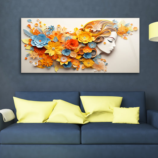 Floral Harmony: Tempered Glass Wall Art