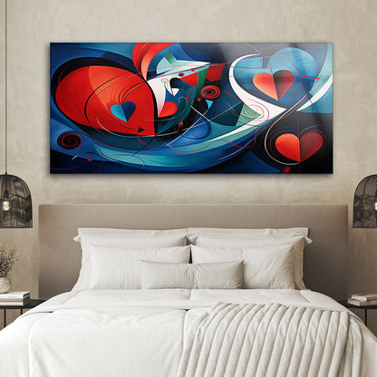 Heartfelt Abstraction: Tempered Glass Wall Art