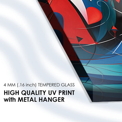 Heartfelt Abstraction: Tempered Glass Wall Art