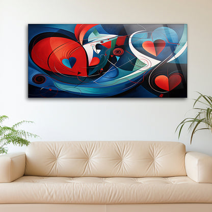 Heartfelt Abstraction: Tempered Glass Wall Art