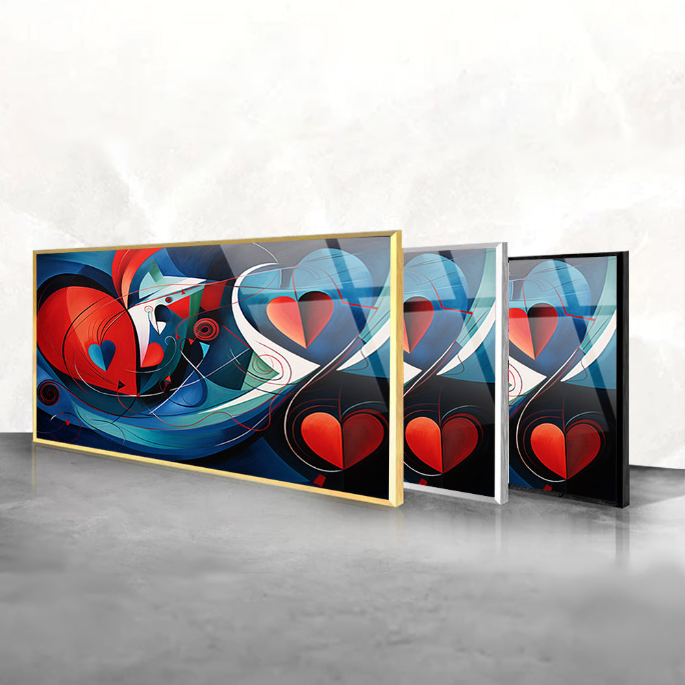 Heartfelt Abstraction: Tempered Glass Wall Art