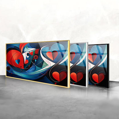 Heartfelt Abstraction: Tempered Glass Wall Art