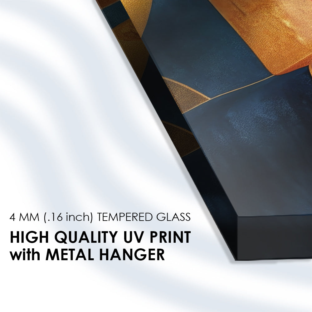 Multicolored Geometric Fusion: Tempered Glass Artwork