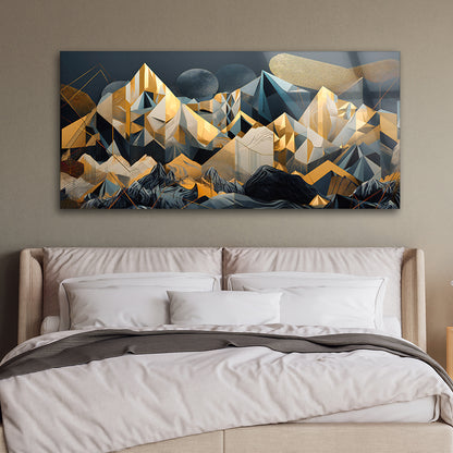 Geometric Harmony: Tempered Glass Artwork