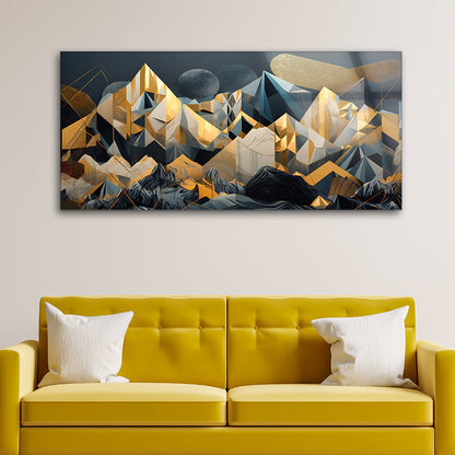 Geometric Harmony: Tempered Glass Artwork