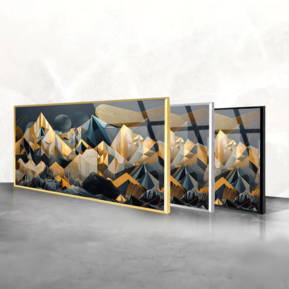 Geometric Harmony: Tempered Glass Artwork