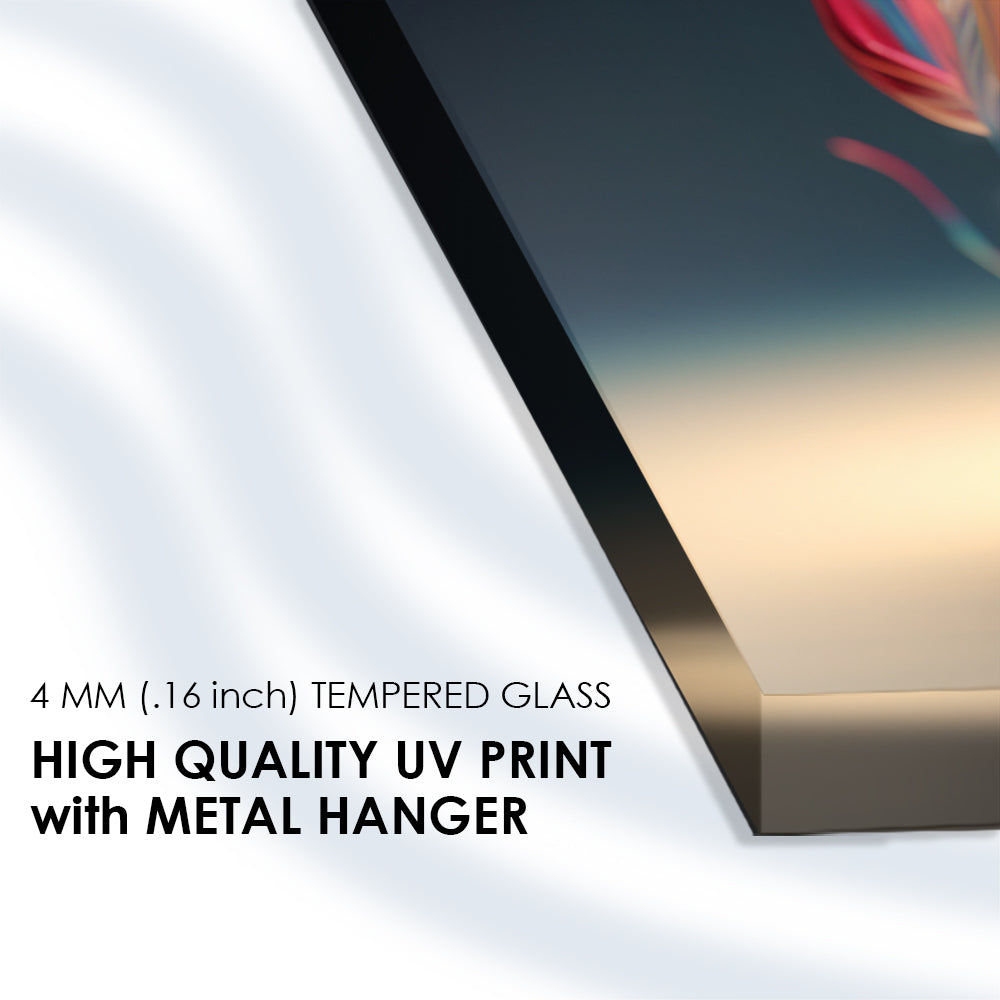 Tangled Spectrum: Tempered Glass Abstract Art