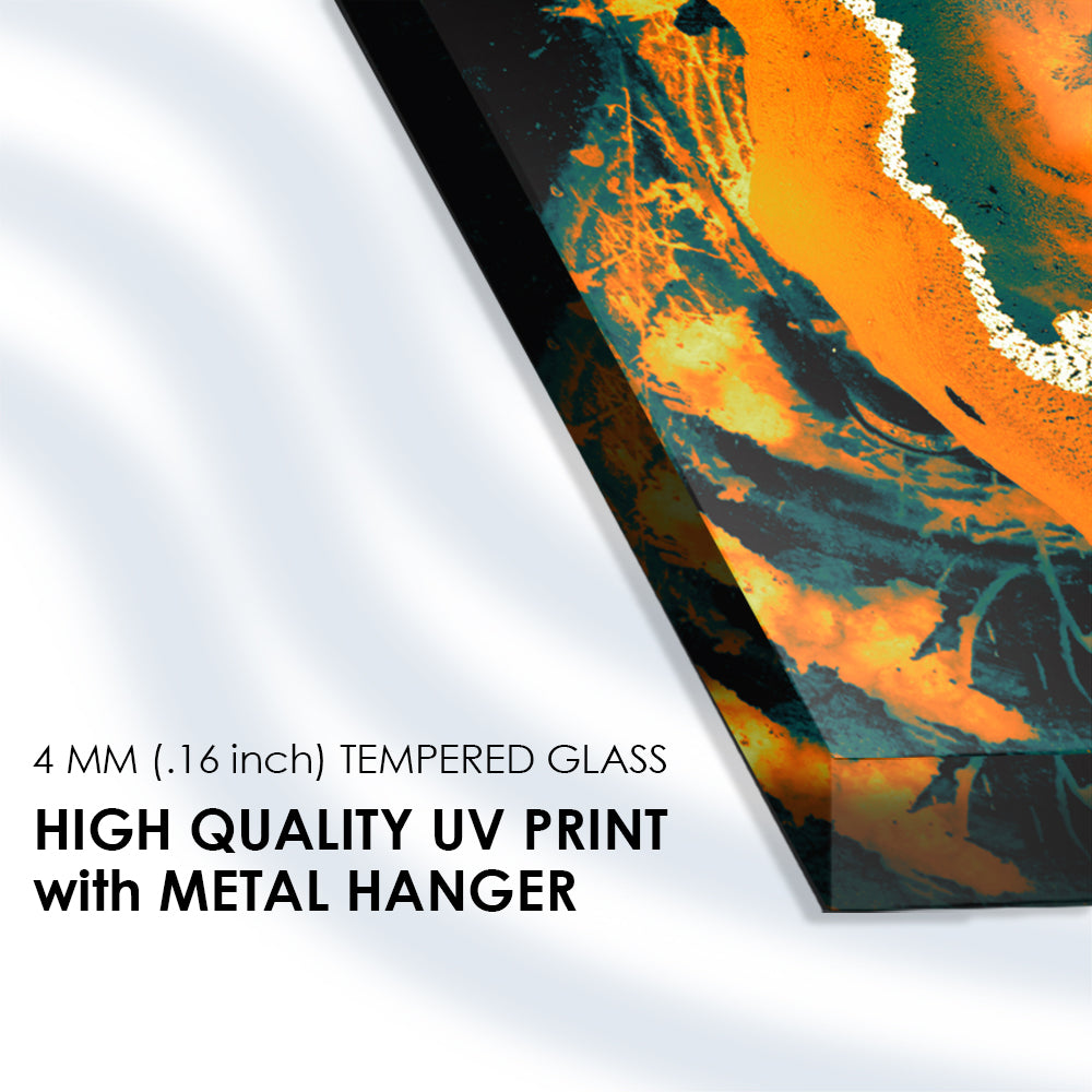 Chromatic Marbling: Tempered Glass Abstract Art