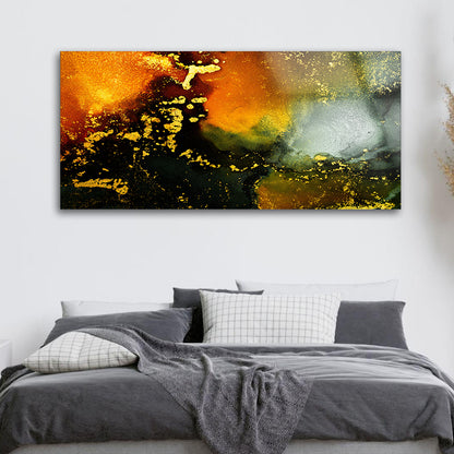 Fiery Elegance: Tempered Glass Abstract Art