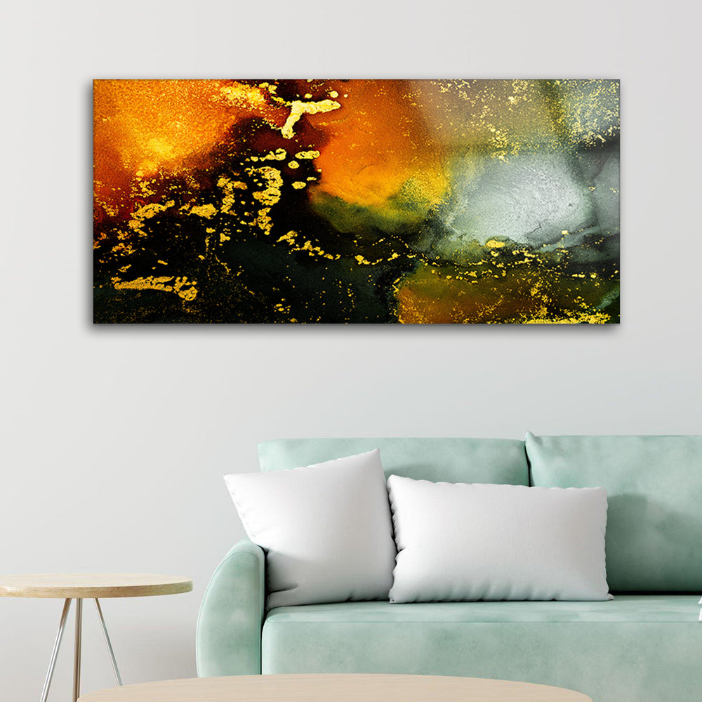 Fiery Elegance: Tempered Glass Abstract Art