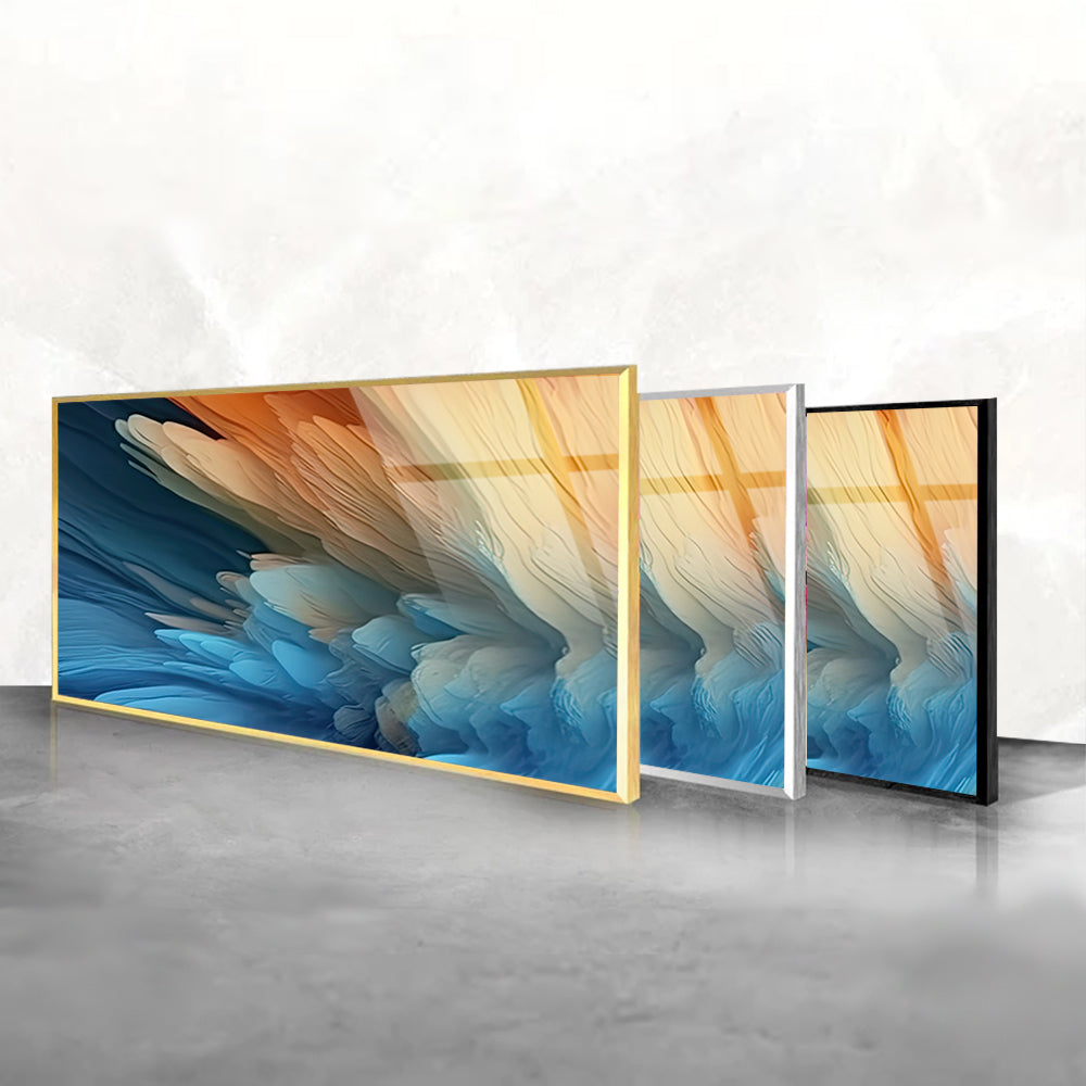 Abstract Waveform: Tempered Glass Artwork