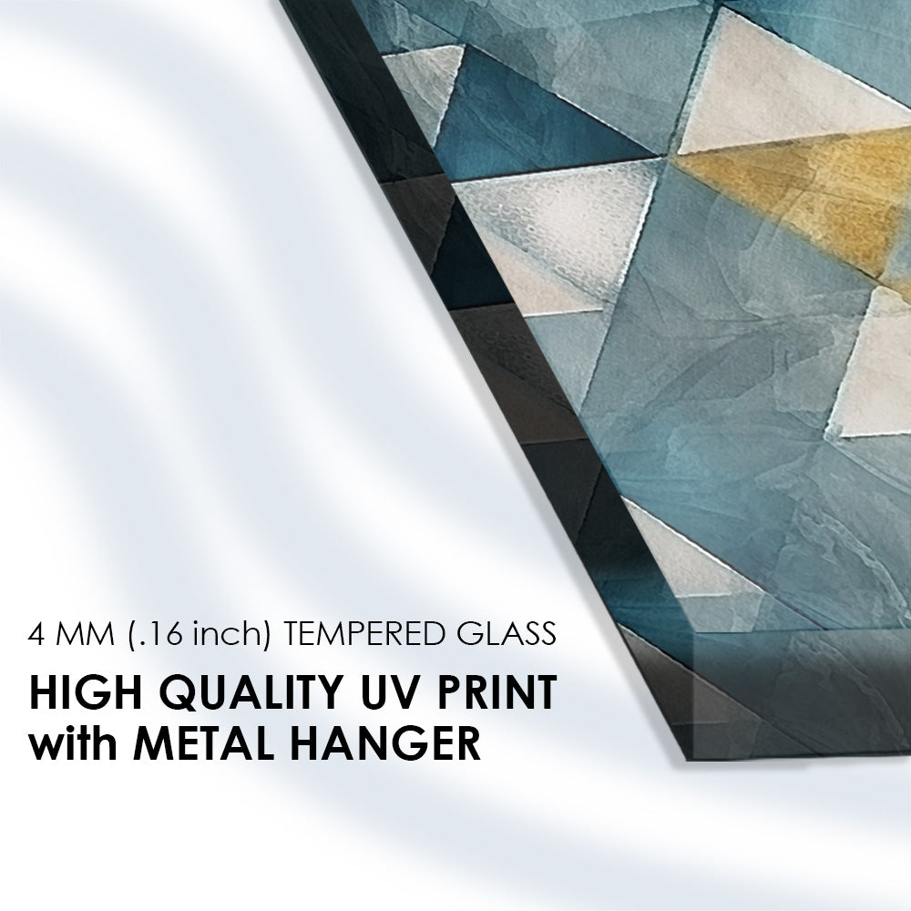 Geometric Colorburst: Tempered Glass Abstract Art