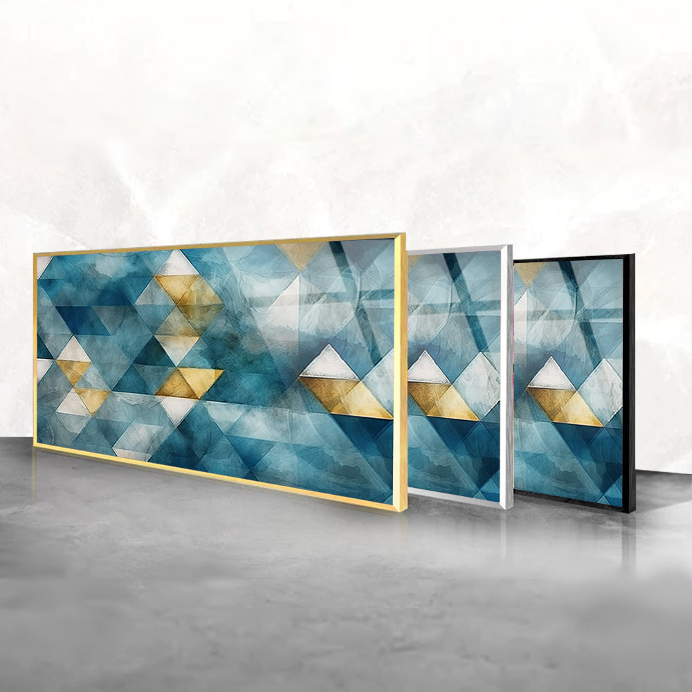 Geometric Colorburst: Tempered Glass Abstract Art