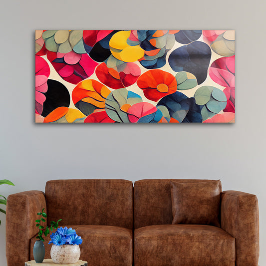 A painting of Colorful Flowers pattern Designs modern art
