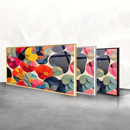 A painting of Colorful Flowers pattern Designs modern art