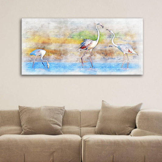 Flamingo Waters: Tempered Glass River Scene