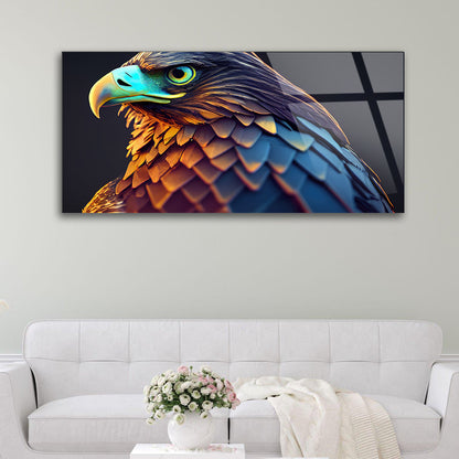 Eagle Closeup: Glass Electric Neon Colors